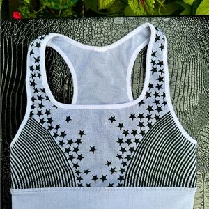 Fabletics Star Seamless Sports Bra Black & White Size Small